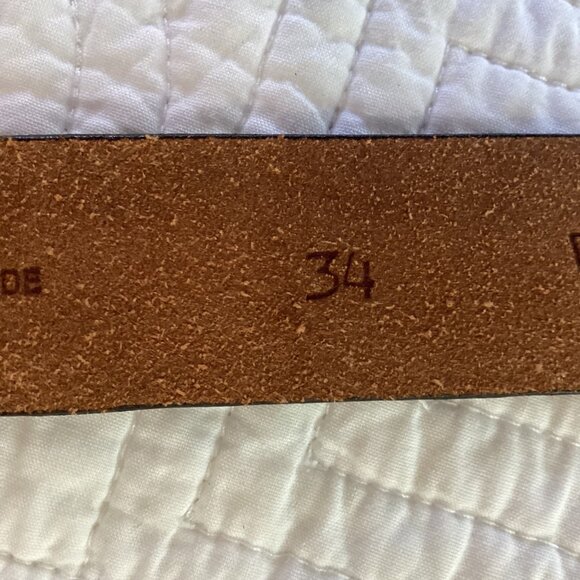 Levi’s Cowhide Leather Brown Belt Men’s Size 34 With Decorative Cutouts & Silver - Picture 11 of 16